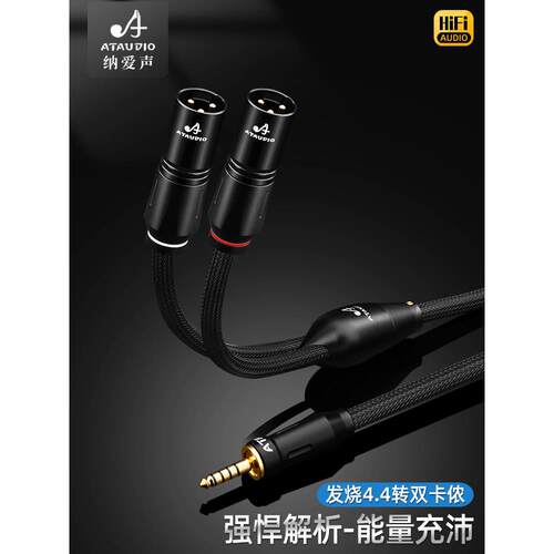 纯铜4.4转双卡农音频线一分二音响2.5平衡pha2a wm1a 1z zx300a