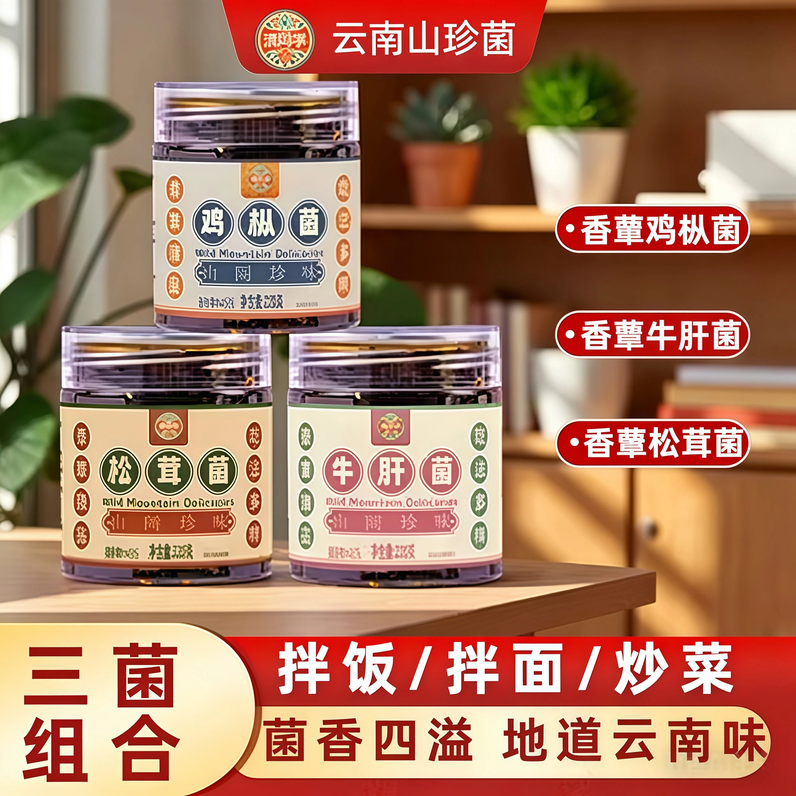 滇同学云南山珍菌三菌组合罐装