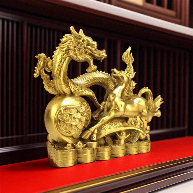 精工纯铜龙马精神大号龙腾虎跃马到成功祥龙如意奔马招财旺业摆件
