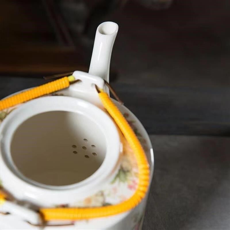 陶瓷水壶茶壶大容量凉水壶耐高温青花瓷冷水壶过滤泡茶壶