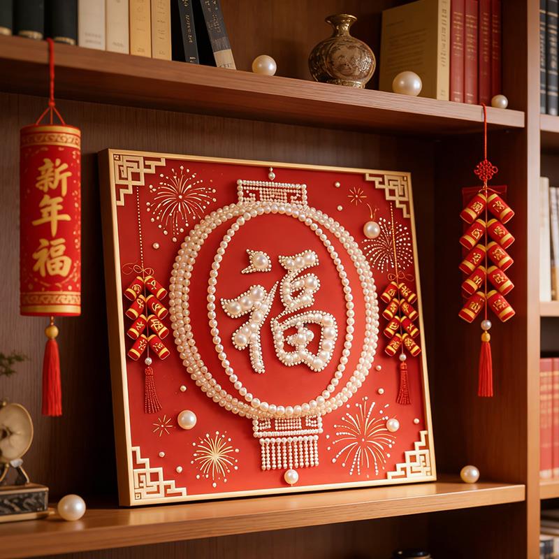 新年中式福字立体感装饰画餐厅玄关喜庆过年氛围壁画卧室客厅摆件