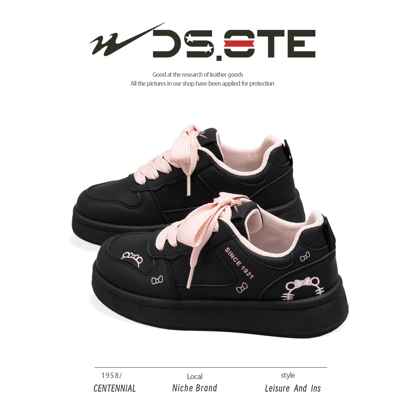 双星八特小众黑粉厚底软底板鞋女2026春新款超软高颜值学生休闲鞋,女鞋,休闲板鞋,淘宝优惠券,粉丝福利购,淘宝优惠卷