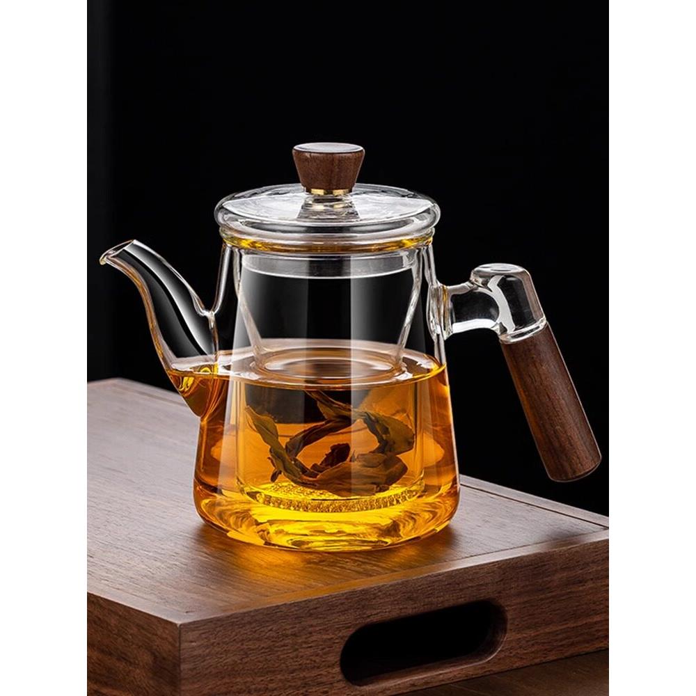 2024新款侧把玻璃泡茶壶茶水分离加厚沏茶杯办公小型电陶炉煮茶器
