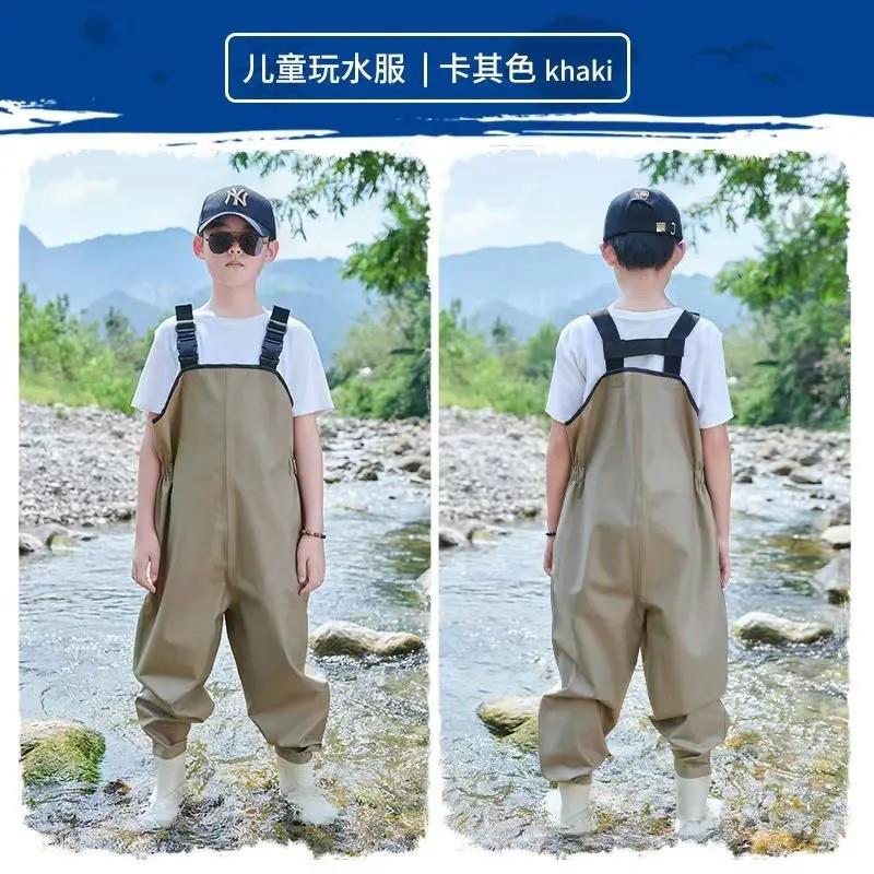 小孩赶海水裤儿童玩水连体衣幼儿园沙水服男女童下水裤玩水裤