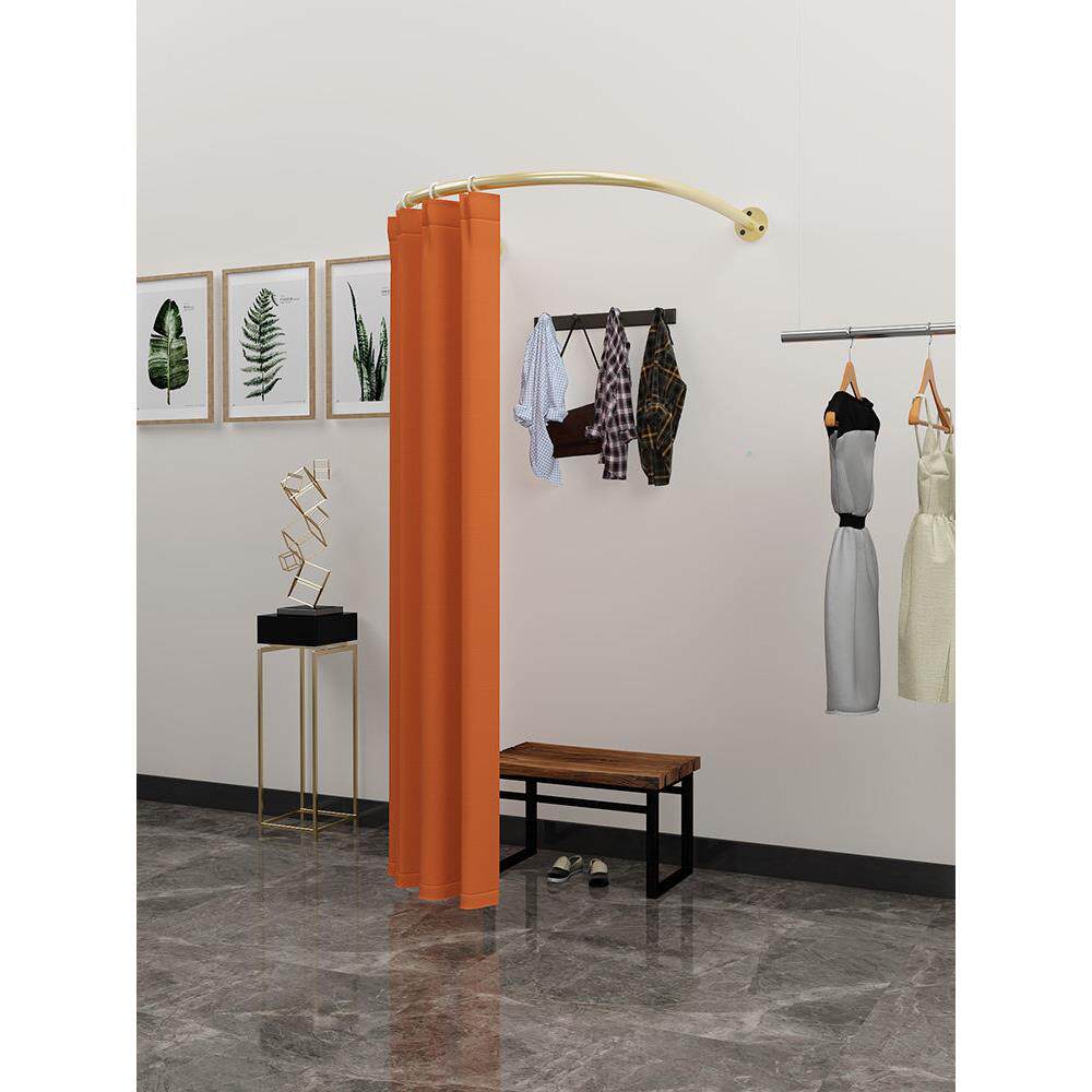 试衣间服装店门帘铁u形棒C半圆商场衣帽间货架隔断门帘平墙