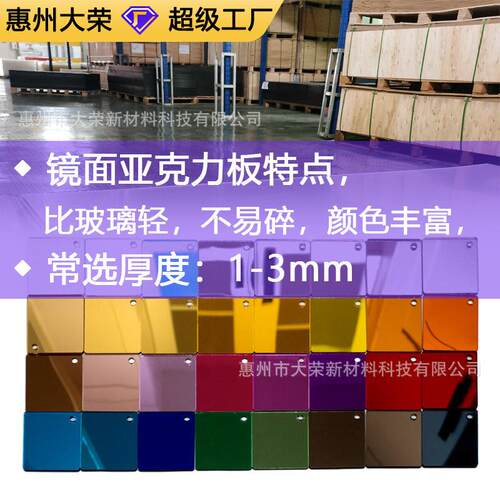 加厚蓝色亚克力板镜工片864大张割整硬板激光切加带背胶ps镜面板