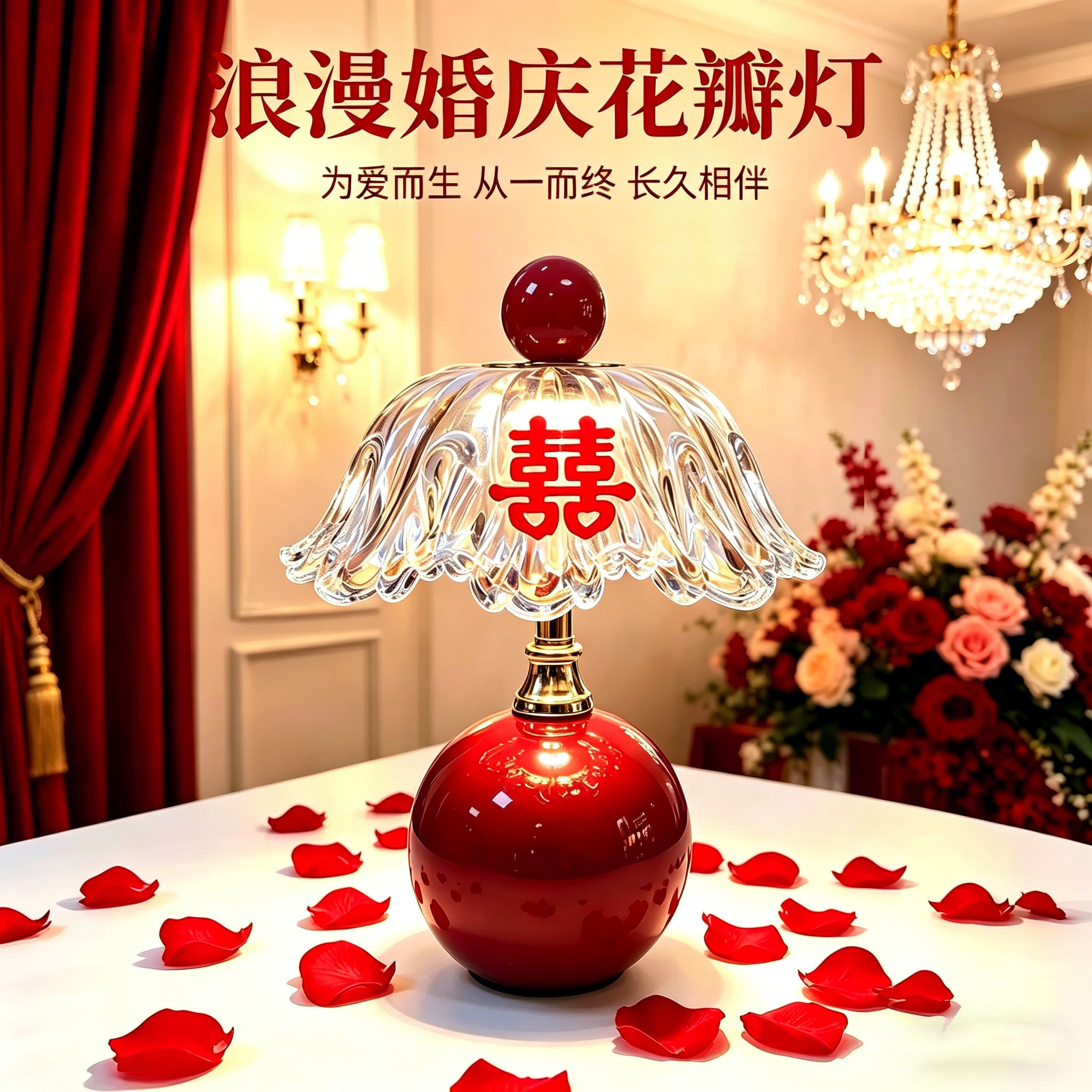 2026结婚台灯婚房床头灯陪嫁灯一对长明灯送闺蜜新人订婚新婚礼物