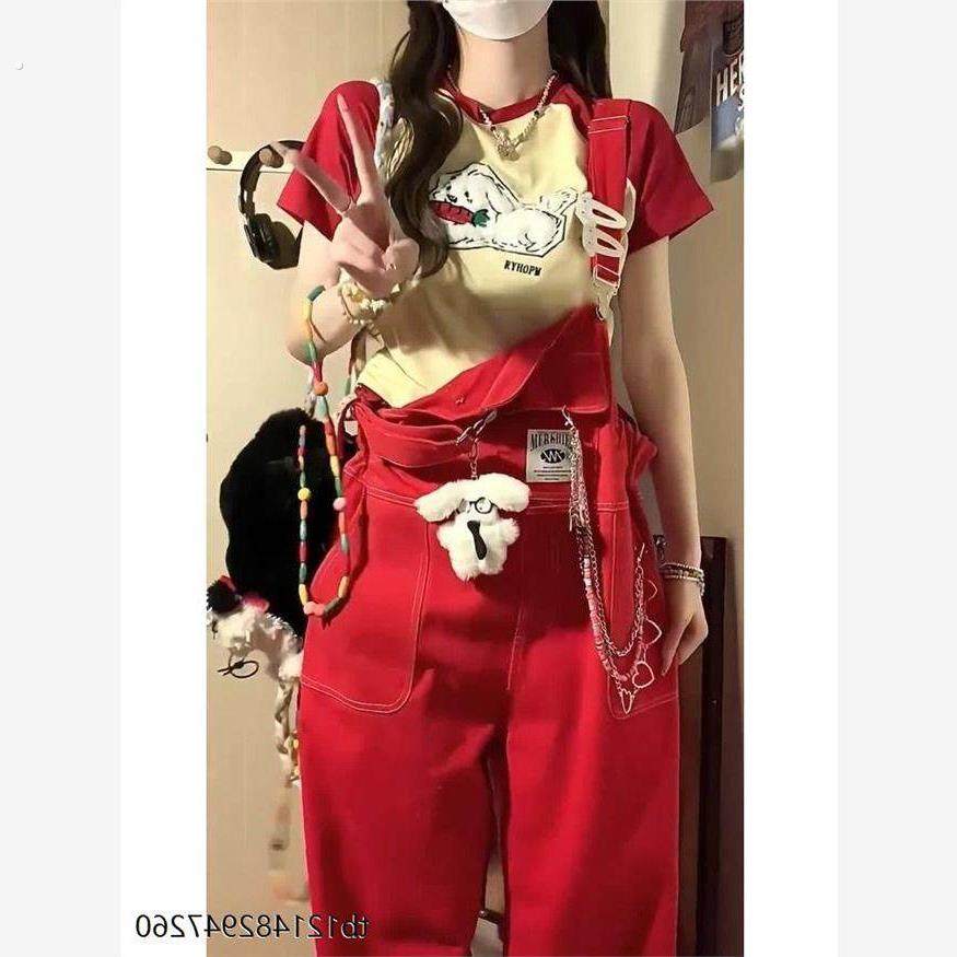 美式高街牛仔背带裤女夏季2024新款宽松复古高腰直筒小个子阔腿裤,女装/女士精品,牛仔裤,淘宝优惠券,粉丝福利购,淘宝优惠卷