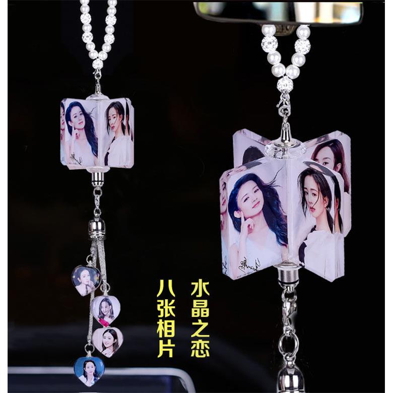 定做车载内饰品车内相片后照镜汽车挂件照片定制 悬挂式 高档diy