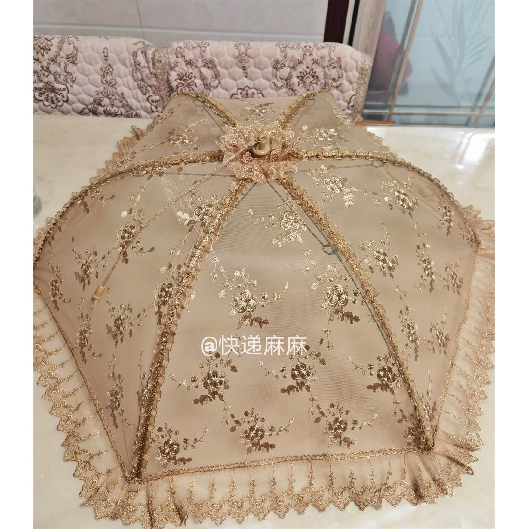 超大圆形95透气桌盖菜罩伞特大折叠餐桌食物罩防蝇家用遮菜伞收纳