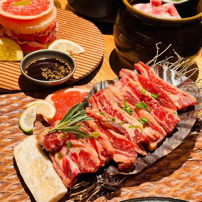 火锅复古水波圆盘子正方木质托盘餐盘涮牛羊肉鲜切拼盘牛排披萨盘