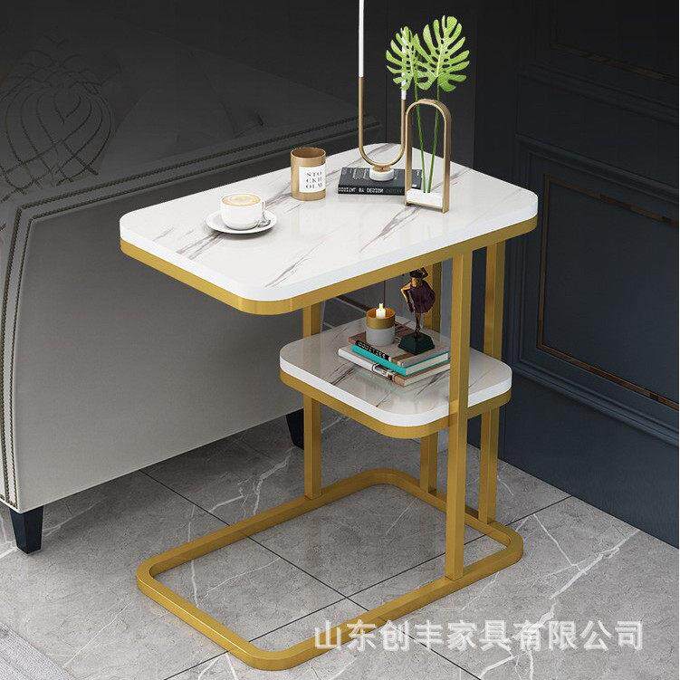 边几轻奢简约现代床头柜客厅小茶几圆桌岩板沙发边柜角几床边桌