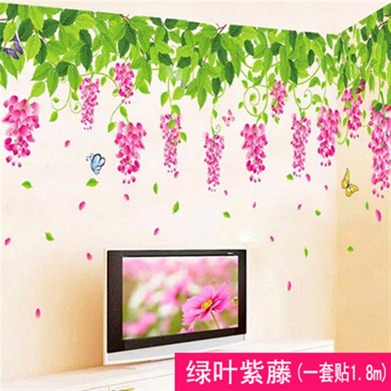 绿树墙贴卧室客厅电视沙发背景墙装饰品壁纸田园自粘大树贴纸贴画
