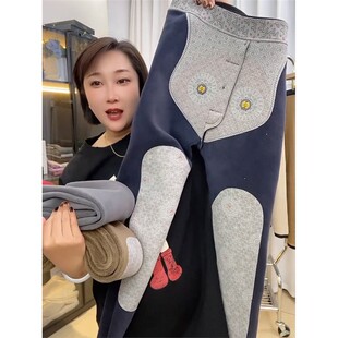 男士保暖裤冬季贴身打底裤加绒无痕芭比裤加厚光面棉裤机车鲨鱼裤