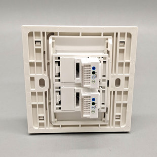 免打RJ11语音电话插座 86型二位双电话插座四芯电话插座开关面板