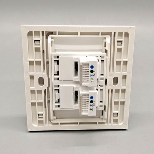 86型二位双电话插座四芯电话插座开关面板 免打RJ11语音电话插座