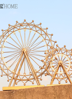 摩天轮摆件家居饰品旋转发光模型北欧式创意客厅房间装饰品小摆设
