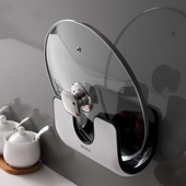 锅盖架壁挂式 挂钩置物架免打孔 菜板砧板收纳架厨房沥水挂架坐式