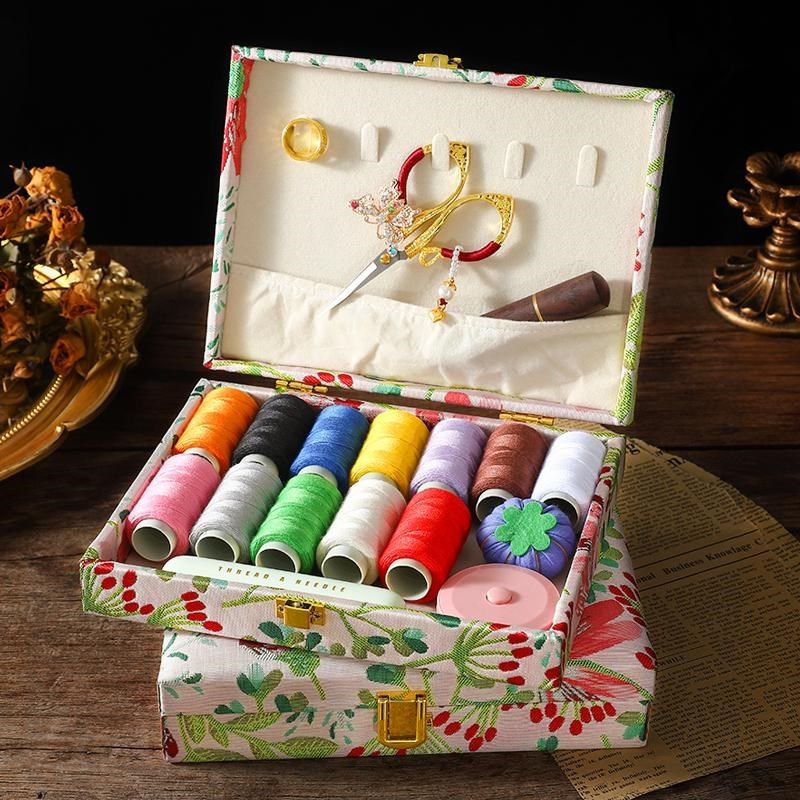 国风刺绣针线盒结婚嫁妆陪嫁用手缝高档针线包工具家用针线高质量,居家布艺,线盒,淘宝优惠券,粉丝福利购,淘宝优惠卷