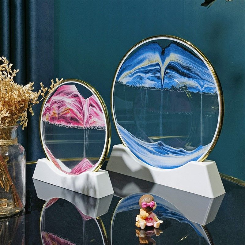 3D流沙画摆件创意艺术沙漏乔迁客厅电视柜装饰品男女闺蜜情人节,家居饰品,装饰摆件,淘宝优惠券,粉丝福利购,淘宝优惠卷