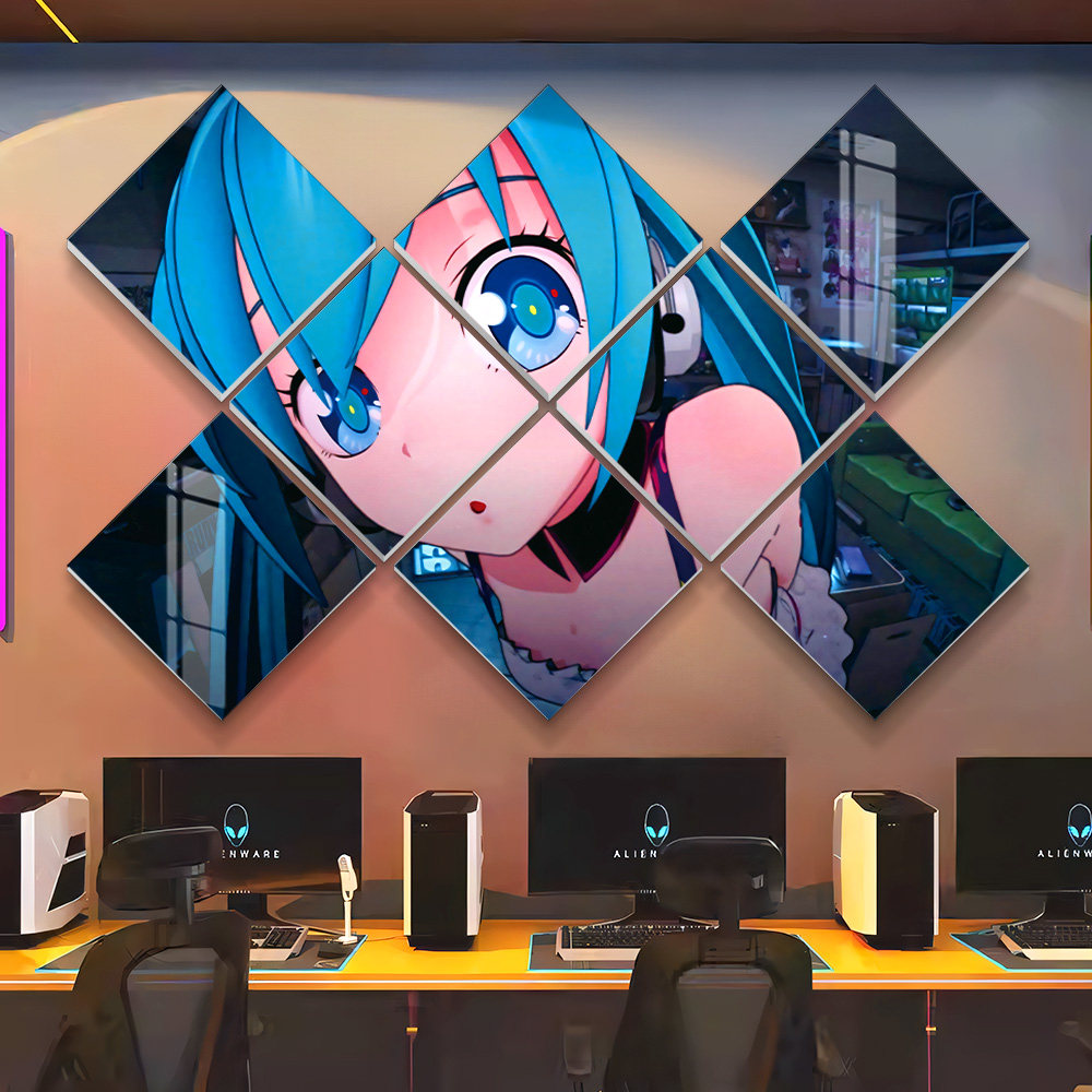 初音未来电竞房间装饰布置改造酒店卧室墙面二次元动漫海报贴纸画,家居饰品,文化墙贴,淘宝优惠券,粉丝福利购,淘宝优惠卷