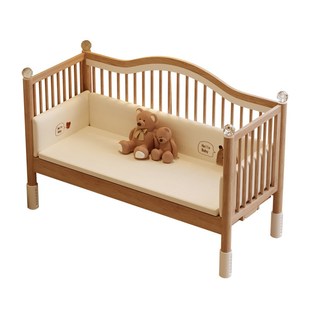 拼接床榉木婴儿床护栏升降儿童床实木床边加宽大人可睡宝宝床定制