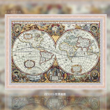 【ZZ1311-世界地图】十字绣2025新款地图自己绣手工客厅儿童房卧