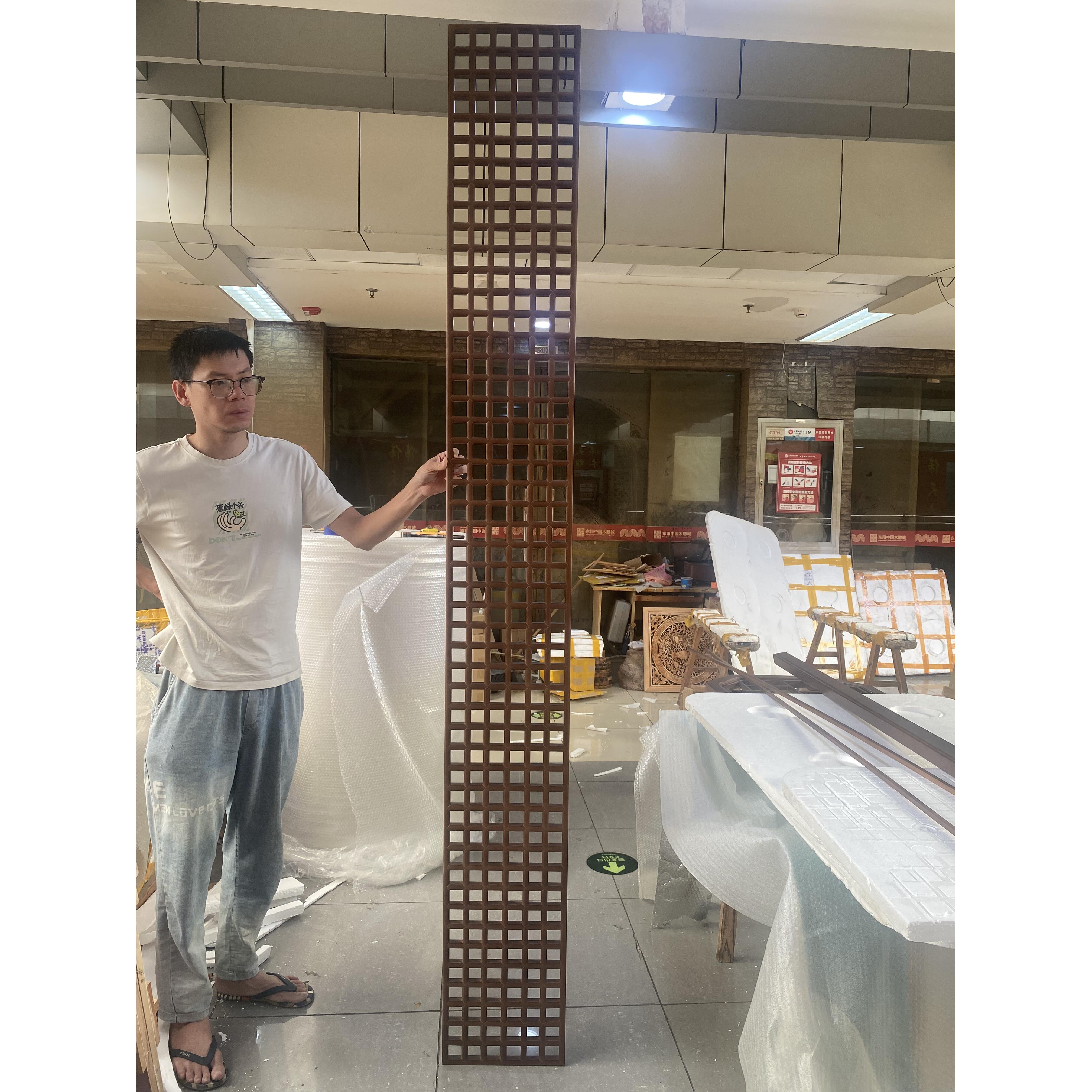 新中式屏风实木花格隔断屏风新中式田十方格子栅玄关客厅入户花窗