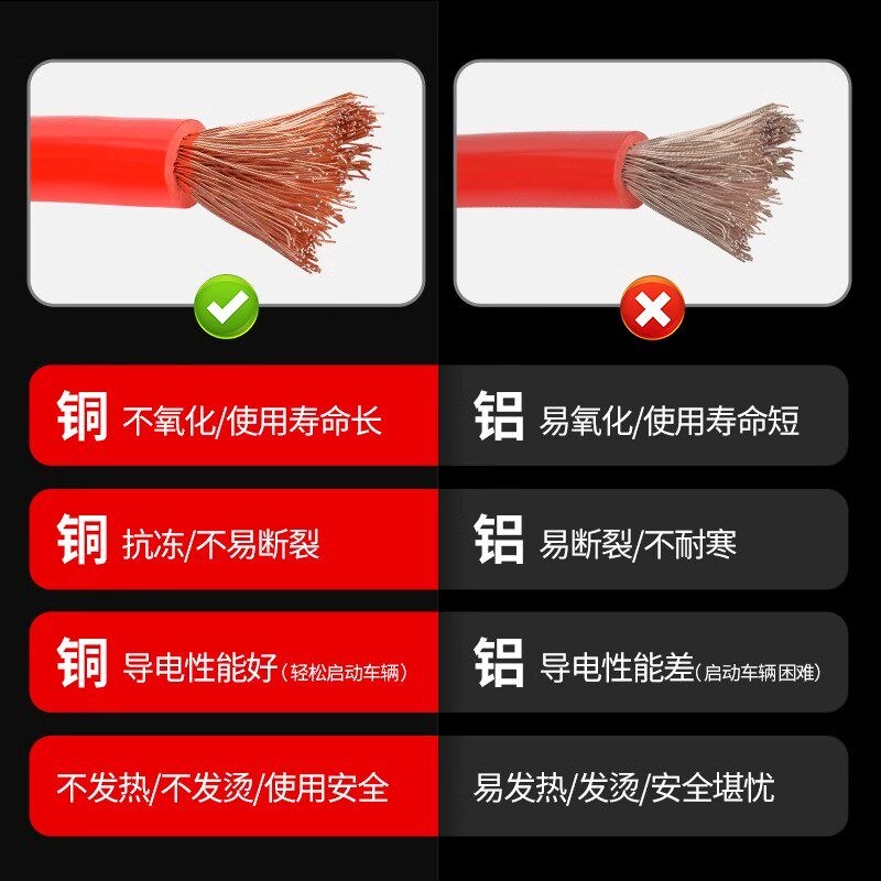 汽车电瓶线搭火线过江龙搭线夹子电池连接线纯铜搭车打火线搭电线