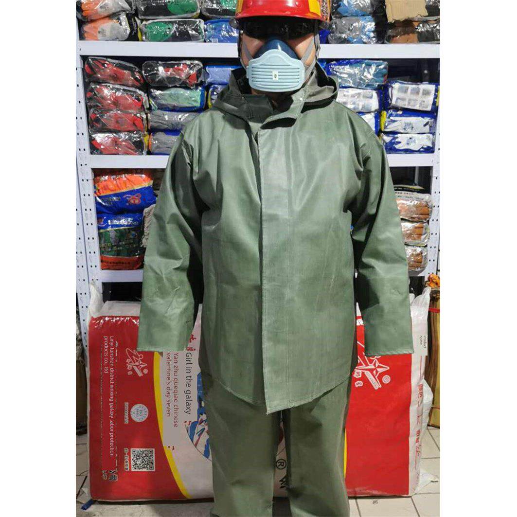 红旗雨衣抗洪抢险矿用工地雨衣橡胶防雨老款加宽防汛分体雨衣矿用