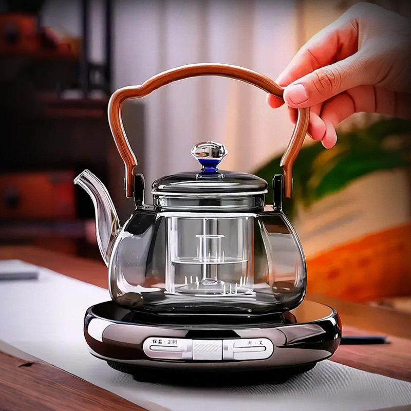 2026新款茗凤祥X1超薄电陶炉煮茶壶高端家用小型玻璃提梁壶电茶炉