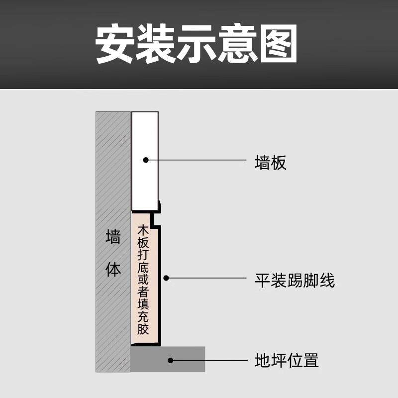 铝合金平装踢脚线平墙式隐形贴脚线瓷砖墙板极简金属地脚线4cm6cm