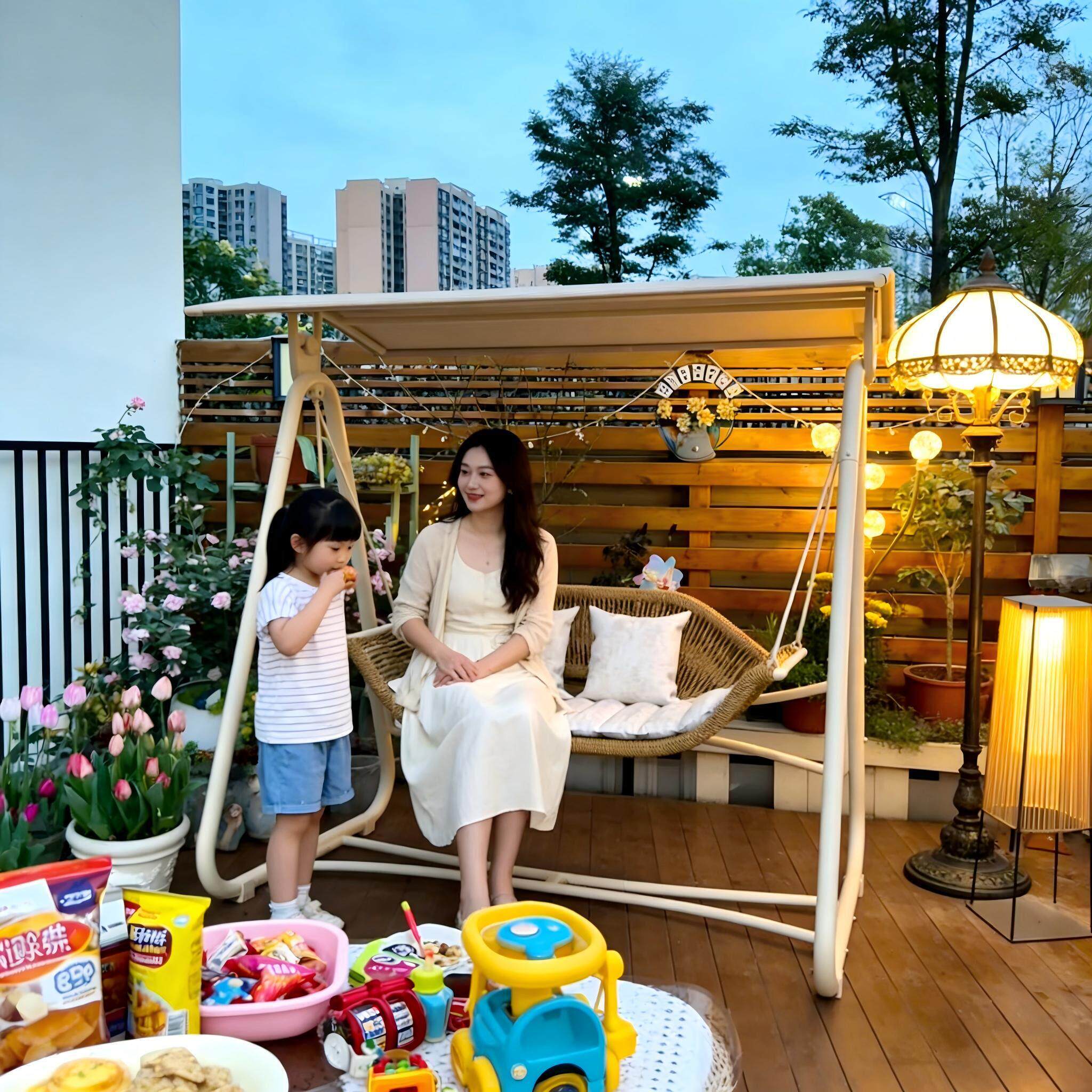 秋千户外阳台室内庭院户外秋千椅子家用吊篮摇椅吊椅藤椅吊床摇篮