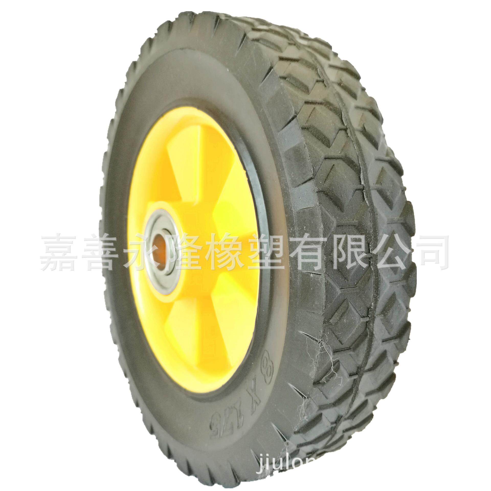 200mm8寸实心橡胶轮子,橡胶滚轮,单轮,轴承轮子