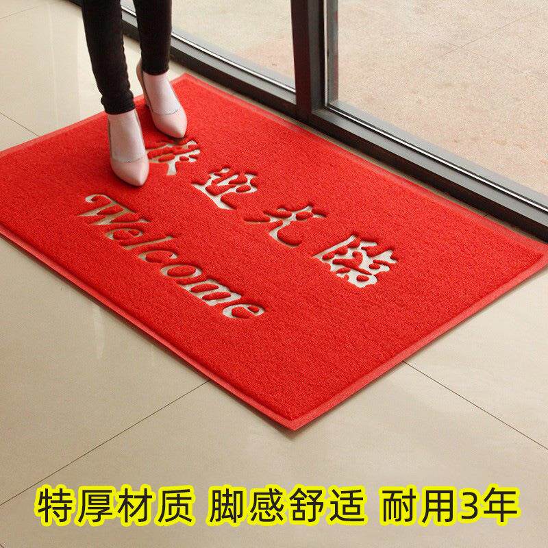 欢迎光临商用地垫迎宾PVC丝圈防滑地毯出入平安家用入户进门脚垫
