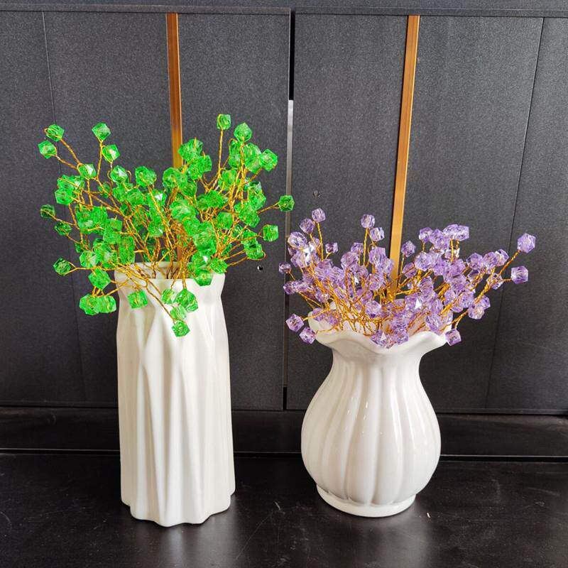 简约陶瓷小花瓶折纸荷花干花花瓶客厅插花创意摆件家居装饰品