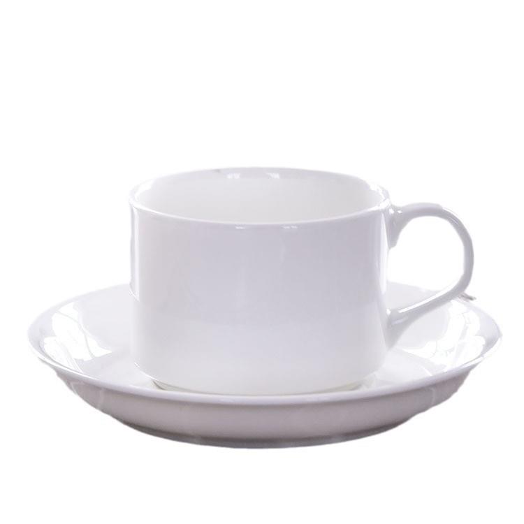 小清新可爱简约浮雕纯白陶瓷杯可印制画面骨质瓷咖啡杯碟