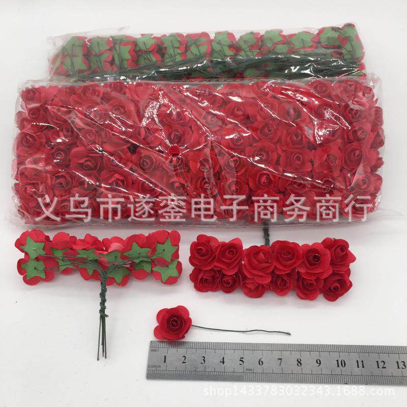 仿真花小玫瑰小花小纸花小梅花花环材料喜糖盒配件