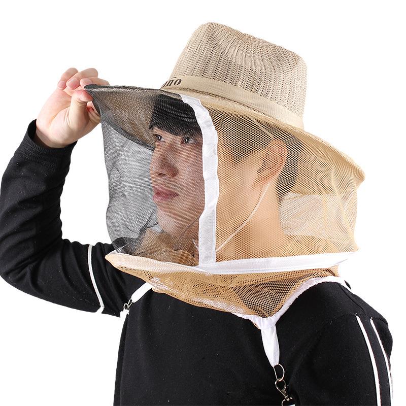 蜂具防蜂帽透气型加厚面网养蜂防护牛仔蜂帽防蜂衣养蜜子透气加厚