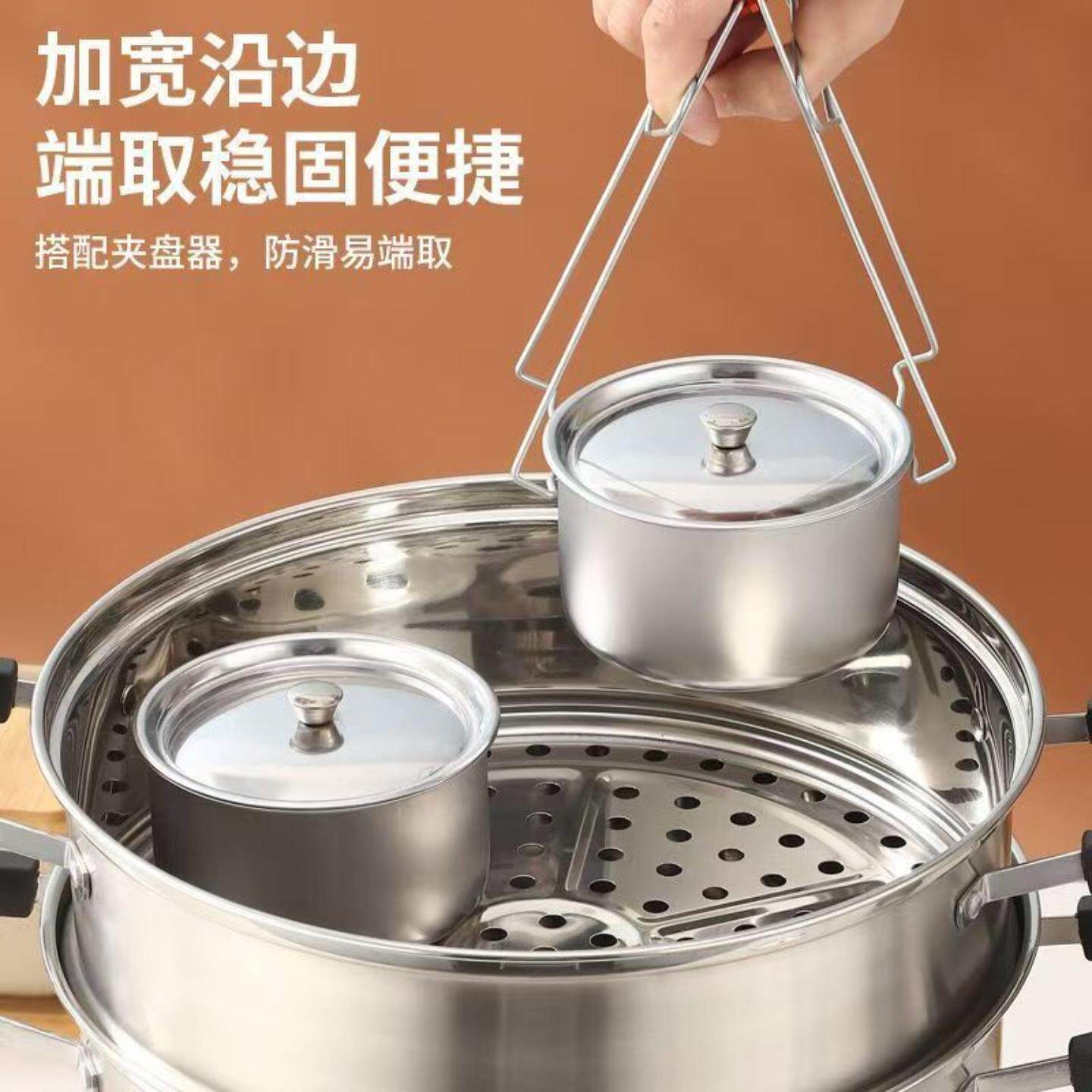 不锈钢盆带盖子炖盅味盅圆形调料罐多用盆厨房调味罐调料盒猪油罐