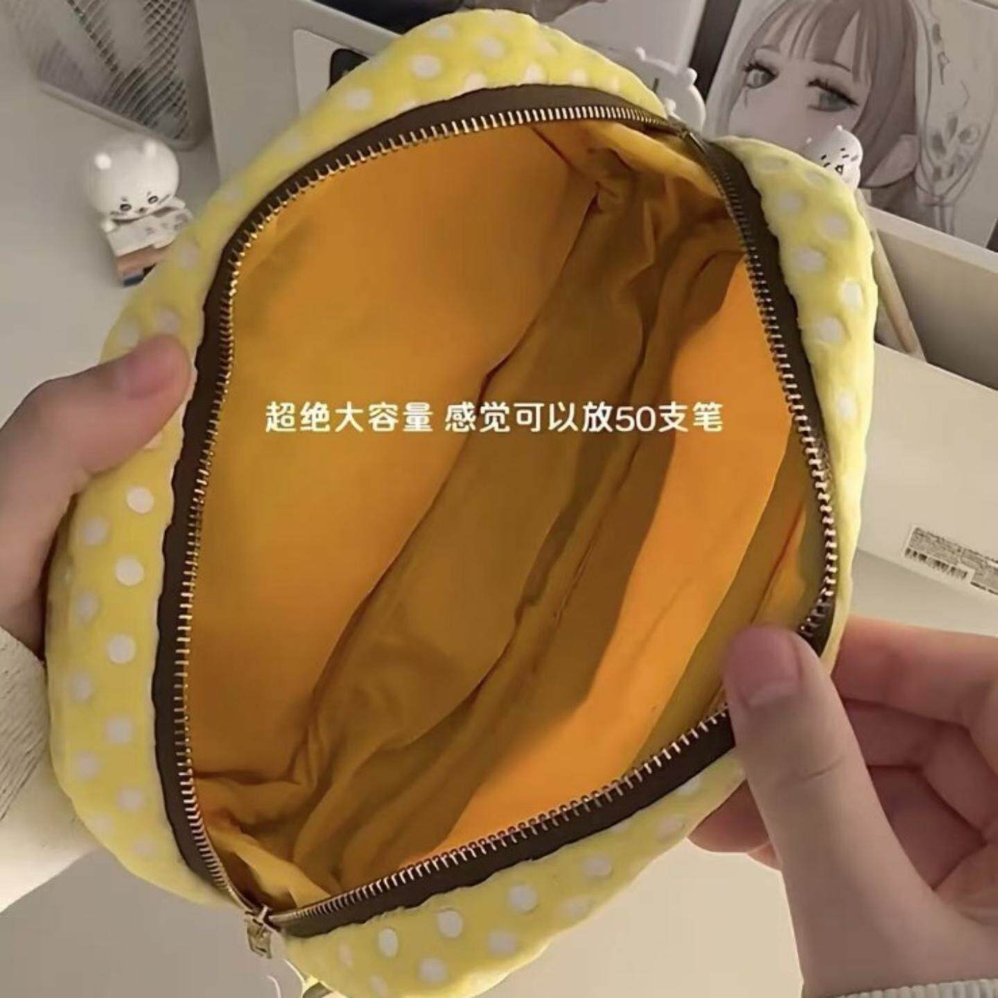 可爱轻松熊笔袋日系高颜值文具盒小学生大容量立体铅笔盒收纳