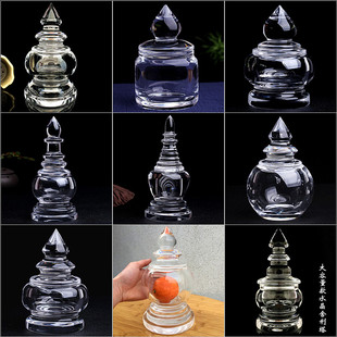 天然白水晶舍利塔 手工制作佛塔摆件装藏舍利子瓶子嘎乌盒 水晶塔