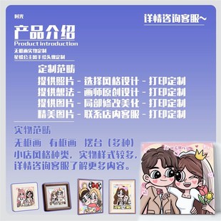 星蝶公主画像定制真人照片手绘卡通头像画生日礼物装饰画情侣闺蜜