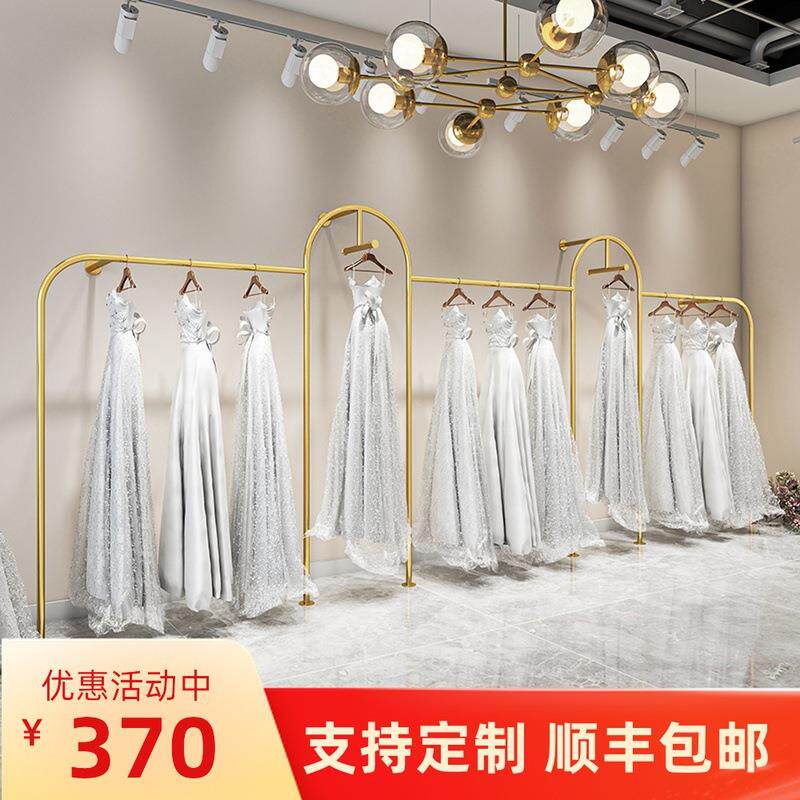 婚纱架子上墙壁挂落地式旗袍礼服架衣服挂衣架服装店服装展示货架