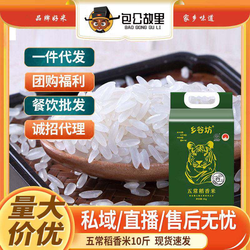 乡谷坊五常大米5kg10斤装东北大米5kg一袋饭香粳米当季新米