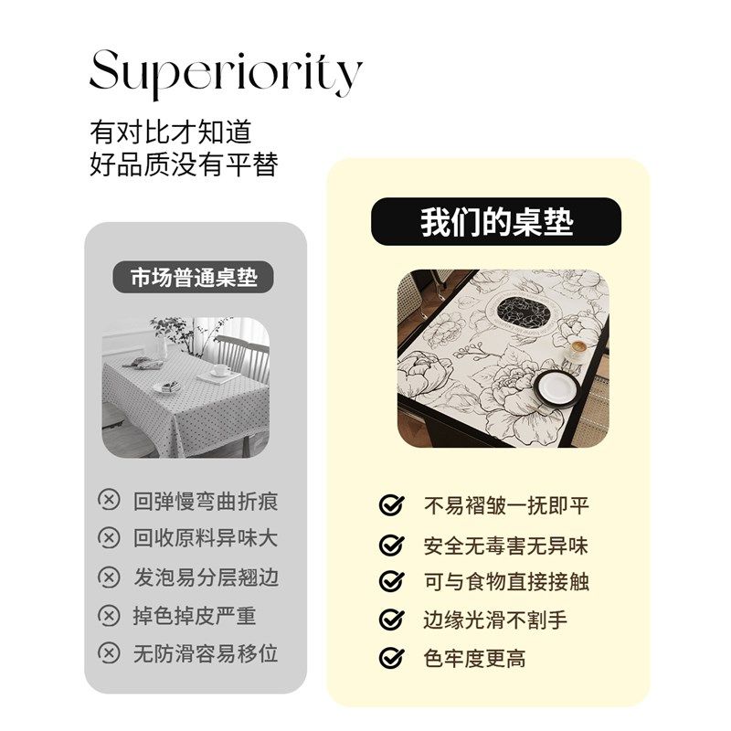 简约长方形桌布免洗防烫台布防水防油家用客厅餐桌茶几隔热台面垫,居家布艺,茶几垫,淘宝优惠券,粉丝福利购,淘宝优惠卷