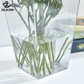 鲜花桶养花醒花桶透明亚克力花桶装 花泡花束塑料家用花店插花用品