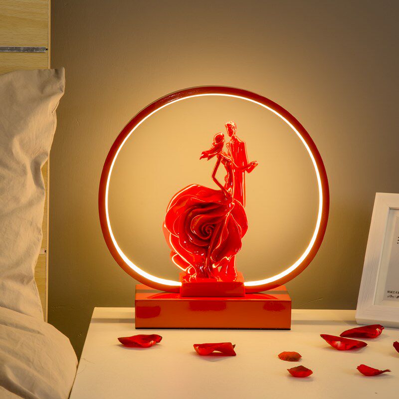 结婚台灯婚房床头灯卧室喜庆陪嫁灯一对婚庆台灯红色长明灯结婚灯