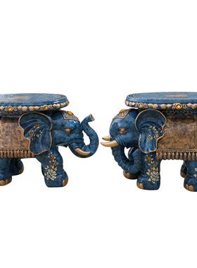 欧式大象换鞋凳摆件特大号象凳子招财象仿实木招财客厅装饰品礼物