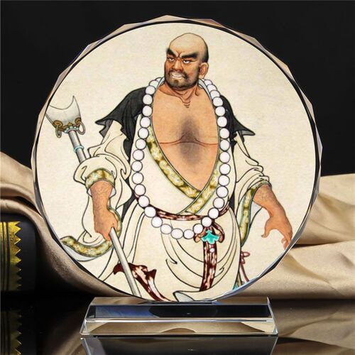 水浒传好汉鲁智深/李逵画像珍藏礼品水晶摆件工艺品书房装饰摆设